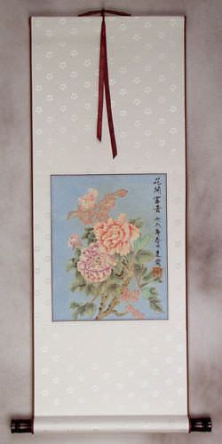 Simple Pink Flower Wall Scroll