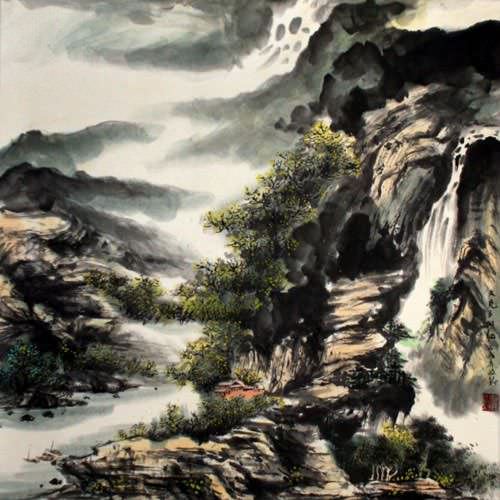 Sunset - Chinese Landscape Painting - Landscapes of Asia Paintings ...