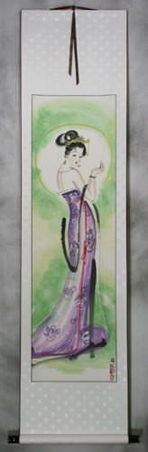 Beautiful Asian Woman Wall Scroll