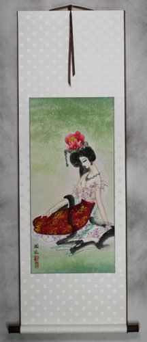 Beautiful Chinese Woman Wall Scroll