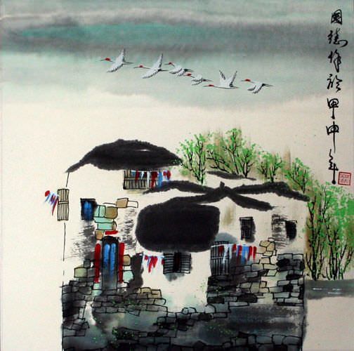 Birds Over Suzhou - Chinese Venice Painting