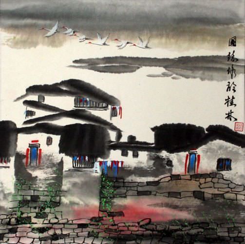 Suzhou Watertown Scene - Chinese Venice Painting