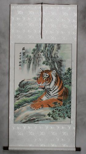 The Tiger's Power Shakes The Earth in All Directions Wall Scroll