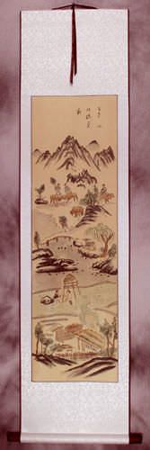 Antique-Style North Korean Wall Scroll