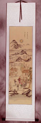 Antique-Style North Korean Wall Scroll