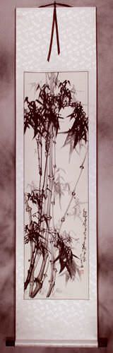 Chinese Bamboo Wall Scroll