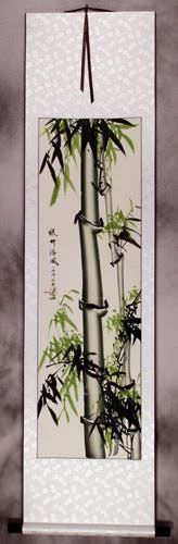 Chinese Green Bamboo Wall Scroll