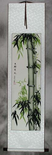 Chinese Green Bamboo Wall Scroll