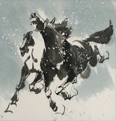 Snow Horses Chinese Art Painting