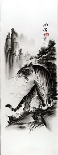 Black & White Tiger Drawing