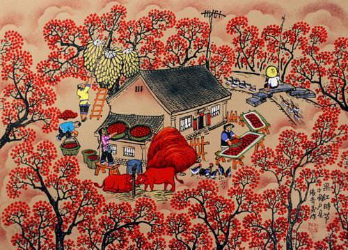 Harvest Time - Chinese Folk Art Painting