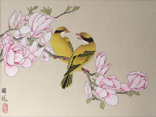 Birds & Flowers Painting