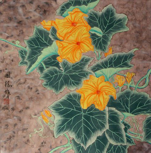 Pumpkin or Squash Vines Painting