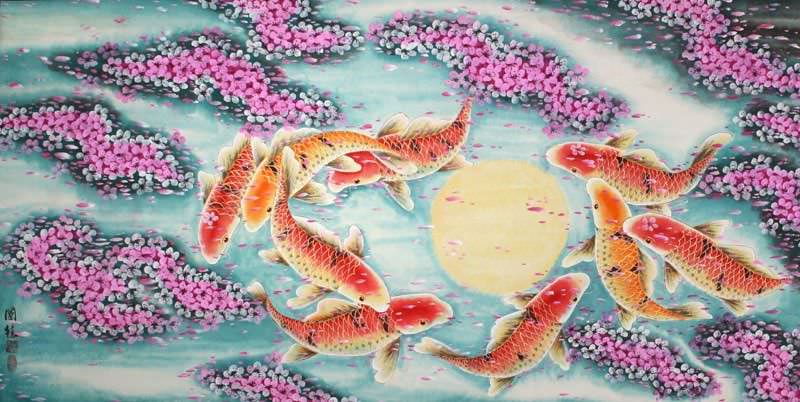 Koi Fish and Plum Blossoms