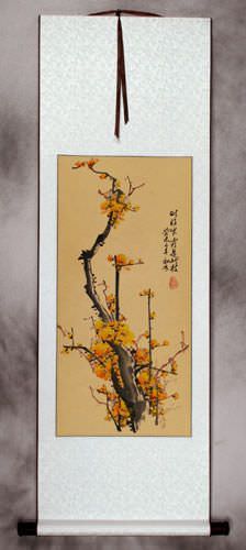 Traditional Chinese Plum Blossom Wall Scroll