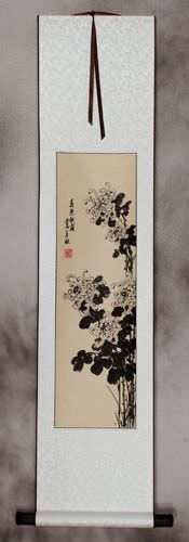 Traditional Chinese Chrysanthemum Wall Scroll