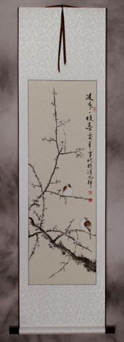 Birds in the Plum Blossom - Wall Scroll