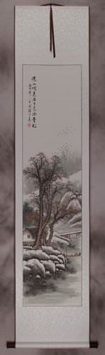Winter Village Landscape Wall Scroll