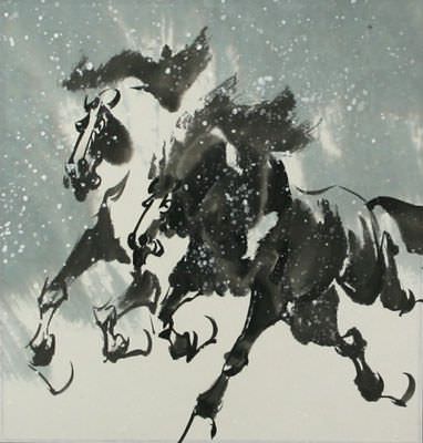Brave Horses in the Snow Painting