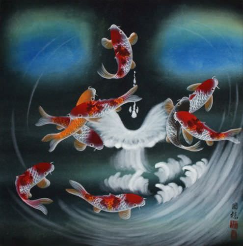 Blue Dreams Koi Fish Masterpiece Painting