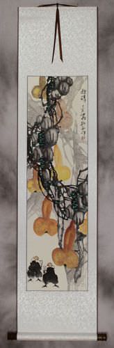 Autumn Harvest -  Gourds - Wall Scroll