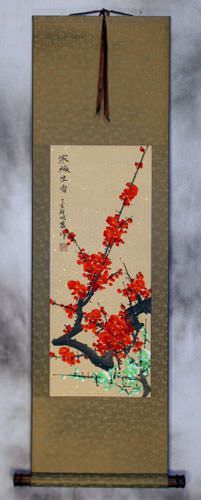 Colorful Plum Blossom Wall Scroll