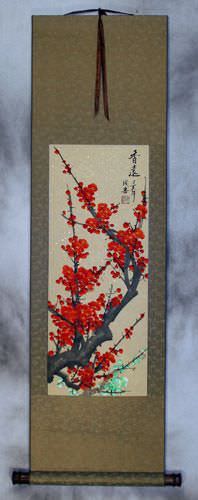 Colorful Plum Blossom Wall Scroll