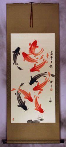 Classic Koi Fish Wall Scroll