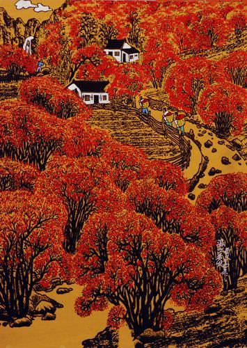 Deep Mountain Harvest - Chinese Folk Art Painting
