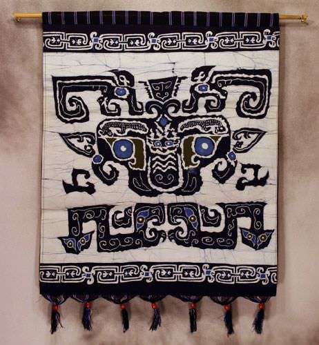 Tribal Ethnic Symbols Colorful Batik Wall Hanging Art