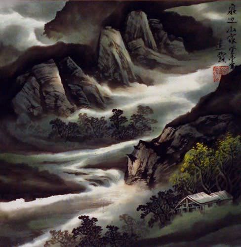 Mountain Spring Home - Chinese Landscape Painting