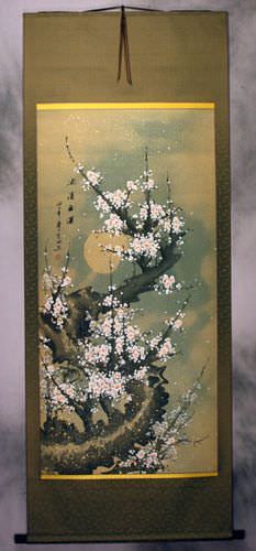 Big White Plum Blossom Wall Scroll