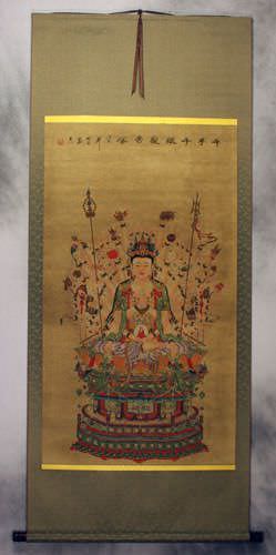 Guanyin / Kuan Yin / Kannon - Partial-Print Wall Scroll