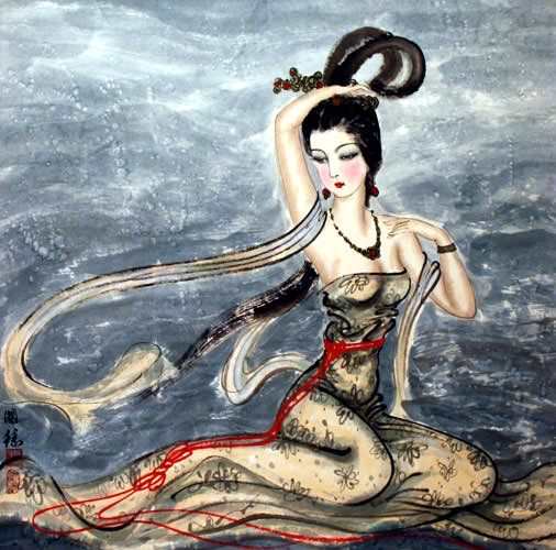Asian Lady in Waiting Painting