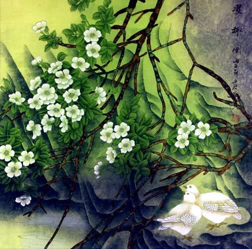 Pure Fragrance - Birds and Flowers Painting
