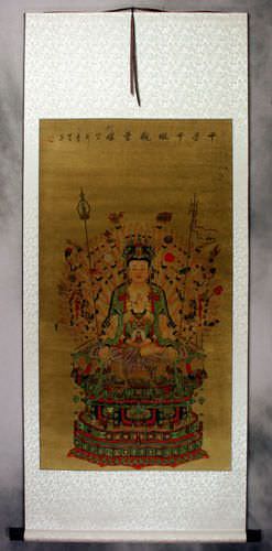 Guanyin / Kuan Yin / Kannon - Partial-Print Wall Scroll