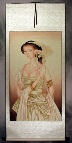 Beautiful Woman - Contemporary Chinese Art Scroll
