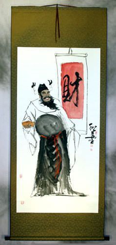 Cai Shen - God of Money and Wealth Wall Scroll