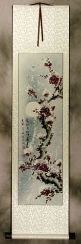 Chinese Snow Plum Blossom Wall Scroll
