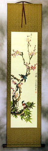 The Song of the Couple - Bird and Flower Wall Scroll