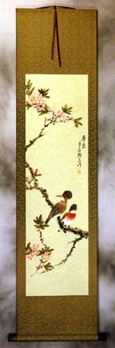 Spring Colors - Bird and Flower Wall Scroll