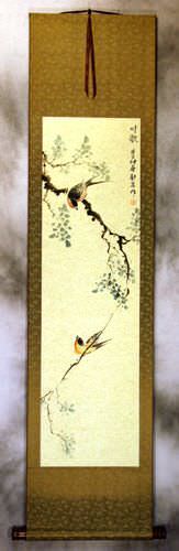 The Song of the Couple - Bird and Flower Wall Scroll