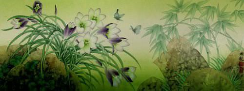 Huge Flower and Butterfly Painting