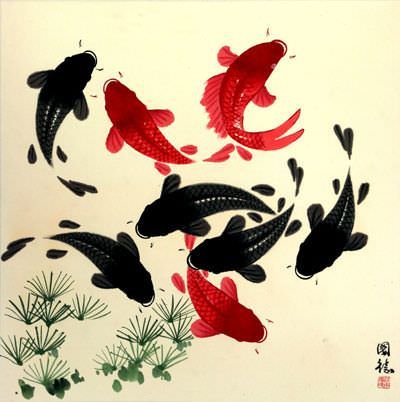Large Koi Fish Painting