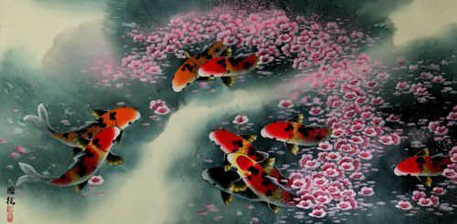 Large Koi Fish Painting
