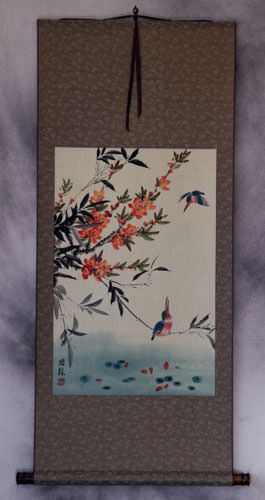 Bird and Flower Wall Scroll