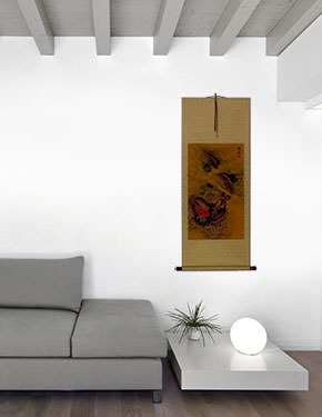 Hidden Chinese Dragon - Asian Scroll living room view
