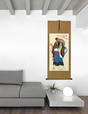 The Great Physician of Ancient Asia - Wall Scroll living room view