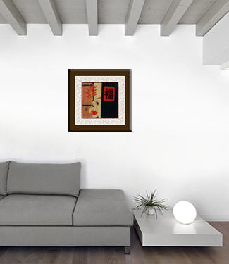 Asian Woman Selling Candied Fruit - Modern Art Painting living room view