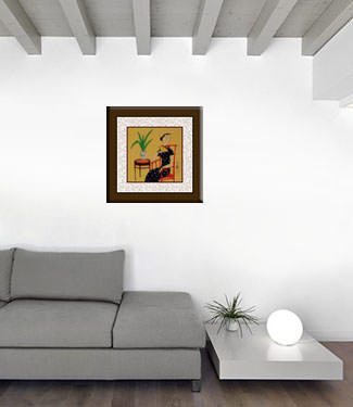 Lady in Waiting - Chinese Modern Art Painting living room view